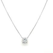 14ct White Gold Laboratory Grown 0.75ct Round Brilliant Floating Diamond Pendant image