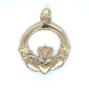 Vintage 9ct Yellow Gold Claddagh Pendant image