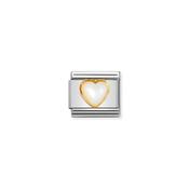 CHARM, COMPOSABLE LINK, MOTHER OF PEARL HEART STONE image