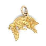 Vintage 9ct Yellow Gold Sleeping Fox Pendant image
