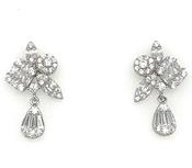 Sterling Silver Multi Cut Cz Drop Earrrings image