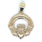 Vintage 9ct Yellow Gold Small Claddagh Pendant image