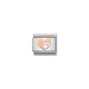 Composable Classic SYMBOLS steel and 9k rose gold Heart With Paw