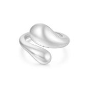 Ania Haie Silver Adjustable Sculptural Crossover Ring