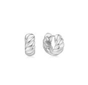 Ania Haie Silver Bold Texture Small Huggie Hoop Earrings