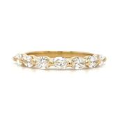 18ct Yellow Gold 0.90ct Laboratory Grown Seven Stone Horizontal Oval Diamond Ring image