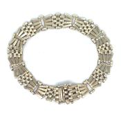 Vintage 9ct Yellow Gold Fan Link 7” Bracelet