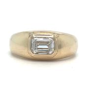 9ct Yellow Gold Laboratory Grown 1.05ct Emerald Cut Solitaire Diamond Ring image