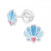 Childrens Sterling Silver Shell Earrings image