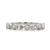 9ct White Gold 0.51ct Laboratory Grown Round &amp; Pear Bezel Set Diamond Ring image
