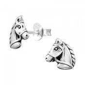 Childrens Sterling Silver Horse Head Earrings image