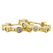Golden Scattered Cz Hoop Earrings image