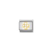 CHARM, COMPOSABLE LINK, WHITE CROSS WITH STONES image