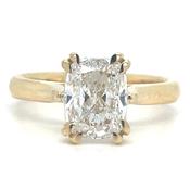 Sage - 18ct Yellow Gold 3.02ct Laboratory Elongated Cushion Double Claw Diamond Engagement Ring image