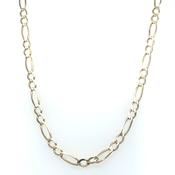 Vintage 9ct Yellow Gold 2 to 1 Figaro 19” Necklace image