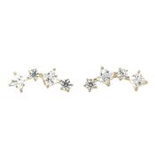 9ct Yellow Gold Mixed Cut Cz Earrings image