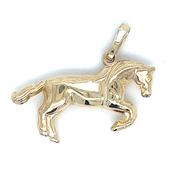 Vintage 9ct Yellow Gold Jumping Horse Pendant image