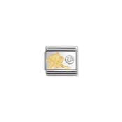 Composable Classic SYMBOLS steel, 750 gold, 925 silver and Cz Daffodil White