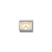 COMPOSABLE Classic LOVE in stainless steel with 18k gold Double Heart