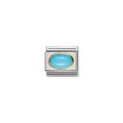 Composable Classic oval hard stones in stainless steel and 18k gold TURQUOISE