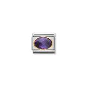 COMPOSABLE Classic FACETED CUBIC zirconia, stainless steel and 18k gold PURPLE