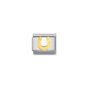 COMPOSABLE Classic GOOD LUCK in stainless steel with 18k gold Danish horseshoe
