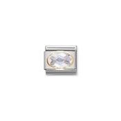 COMPOSABLE Classic FACETED CUBIC zirconia, stainless steel and 18k gold White