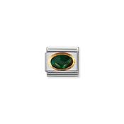 COMPOSABLE Classic FACETED CUBIC zirconia, stainless steel and 18k gold EMERALD GREEN