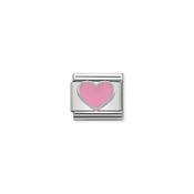 Composable Classic SYMBOLS in stainless steel , enamel and 925 sterling silver Pink Heart