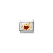 Composable Classic LOVE 2 stainless steel, enamel and 18k gold Home with heart