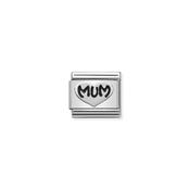 Composable Classic OXIDIZED SYMBOLS in st.steel and 925 sterling silver MUM Heart