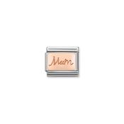 Composable Classic PLATES in stainless steel with 9k rose gold CUSTOM Mum plate
