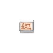 Composable Classic PLATES in stainless steel with 9k rose gold CUSTOM I love Family plate