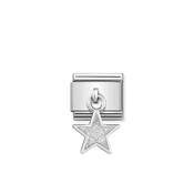 Composable Classic CHARMS steel, 925 sterling silver and enamel Glitter Star image