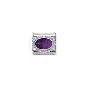 Composable Classic STONES in stainless steel with 925 sterling silver setting and detail AMETHYST