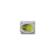 Composable Classic STONES in stainless steel with 925 sterling silver setting and detail PERIDOT
