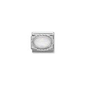 Comp. Classic hard stones stainless steel, rich 925 sterling silver setting WHITE OPAL