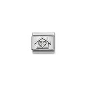 Composable CL  symbols stainless steel , 925 sterling silver, and Cubic zirconia Home with heart