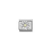 Composable CL  symbols stainless steel , 925 sterling silver, and Cubic zirconia Daisy