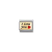 Composable Classic PLATES steel , enamel and 18k gold I love You