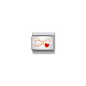 Composable Classic SYMBOLS steel, enamel and 9k rose gold Infinity Red heart image