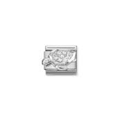 Composable CL SYMBOLS steel , Cubic zirconia and 925 sterling silver Sea turtle