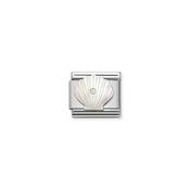 Composable Classic STONE SYMBOLS in steel and 925 sterling silver Shell in WHITE MOTHER OF PEARL