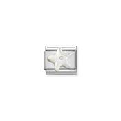 Composable Classic STONE SYMBOLS in steel and 925 sterling silver Starfish in WHITE MOTHER OF PE