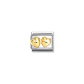 COMPOSABLE Classic LOVE in stainless steel with 18k gold Double rounded hearts