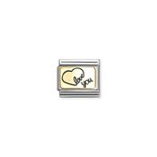 Composable Classic PLATES steel , enamel and 18k gold Heart love you