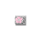 Composable CL SYMBOLS OX. in steel, enamel, cz and 925 sterling silver ROSE flower with flowers