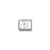 Composable Classic STONE SYMBOLS in steel and 925 sterling silver Butterfly in WHITE MOTHER OF PEARL