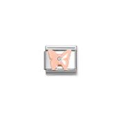 Composable Classic STONE SYMBOLS in steel and 925 sterling silver Butterfly in PINK RESIN