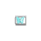 Composable Classic STONE SYMBOLS in steel and 925 sterling silver Butterfly in TURQUOISE RESIN